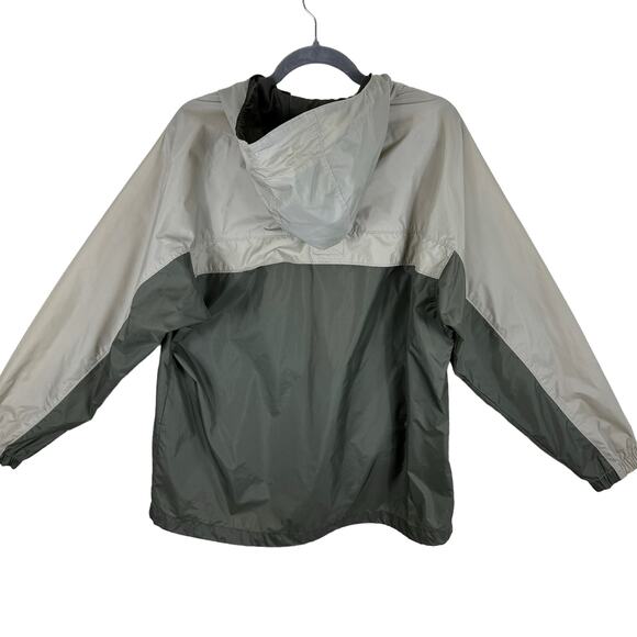 Columbia Sage Green Tan Lightweight Hooded Full Zip Packable Windbreaker Size M - Picture 2 of 13